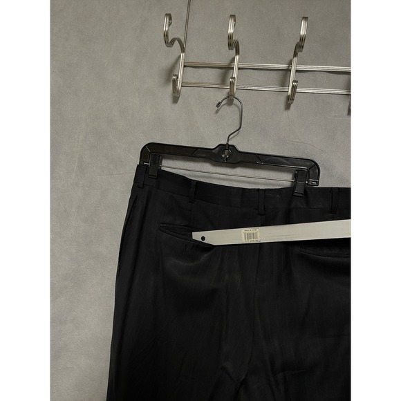 Jos A Bank Suit Men 46R Black‎ Brown Striped 2B Academia Wool 39X32 Pants Luxury - Picture 16 of 16